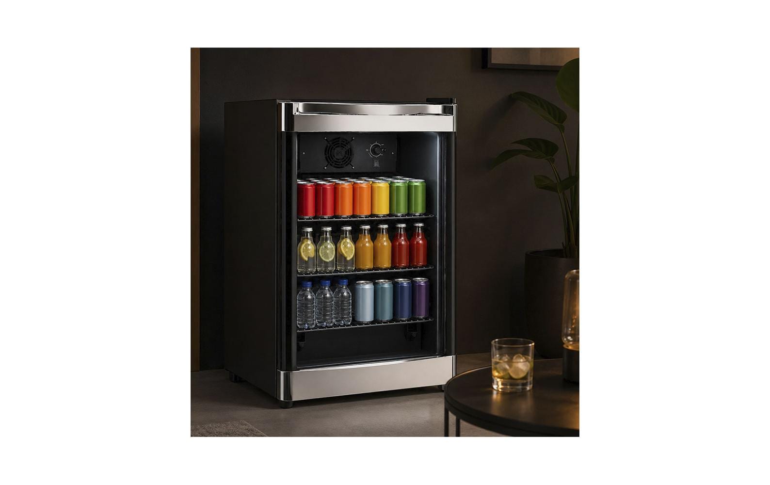 Kibernetik Getränkekühlschrank GK70 69 l, 4 - 12 °C, Glastür, Schwarz
