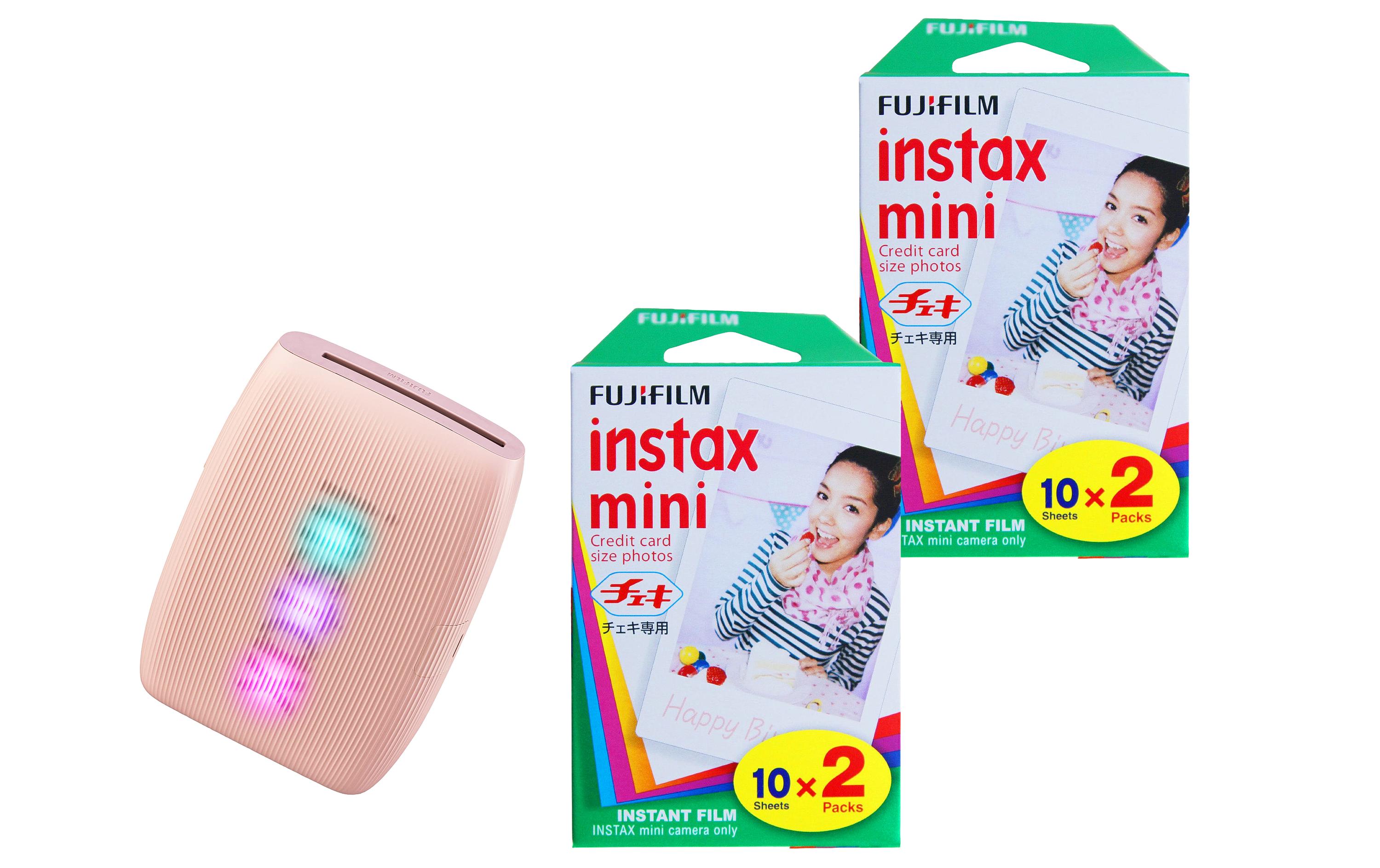 Fujifilm Mobiler Drucker mini Link 3 Inkl. 2x Duo Pack Rosa