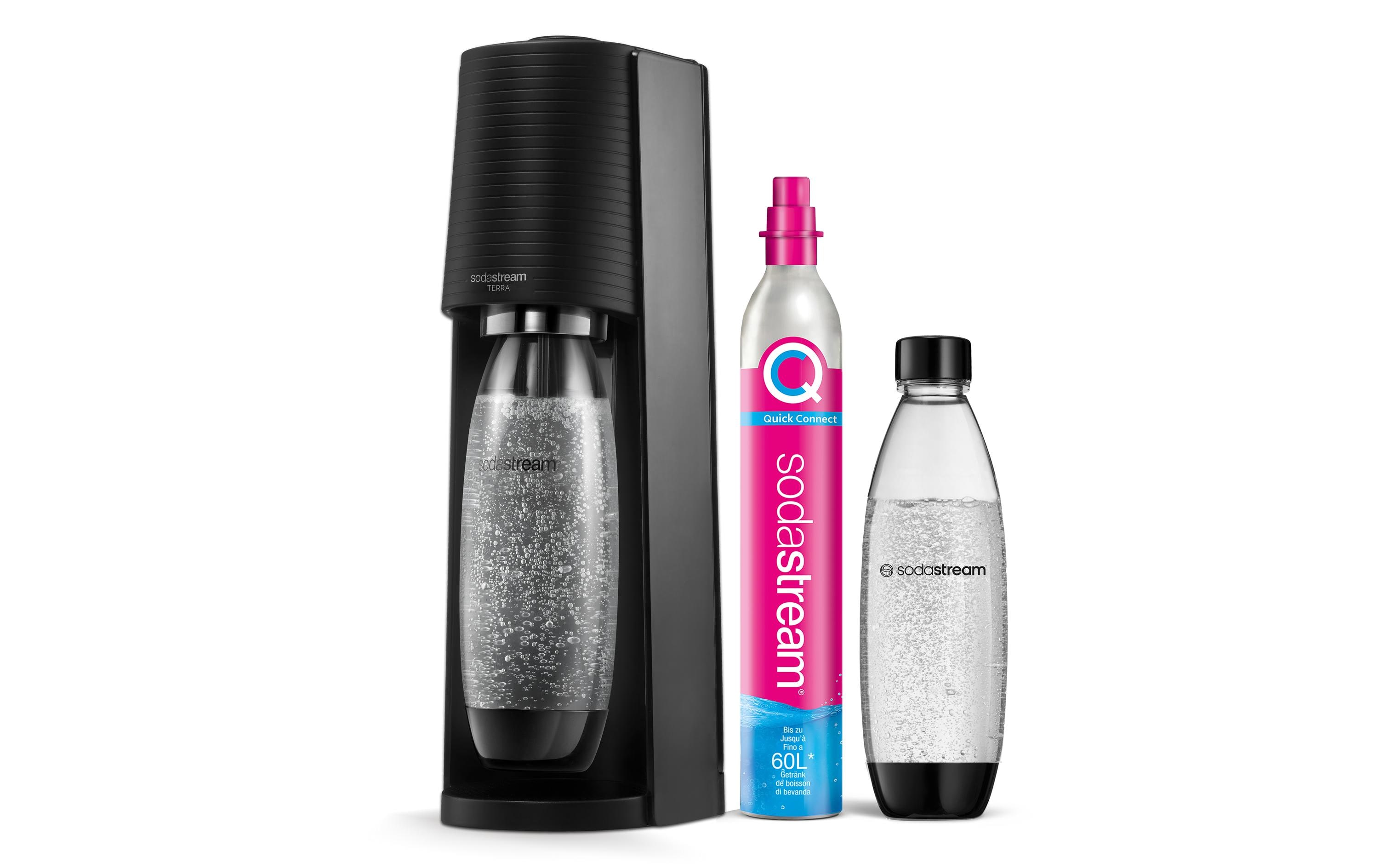 Sodastream Wassersprudler Terra Schwarz, Mega Pack