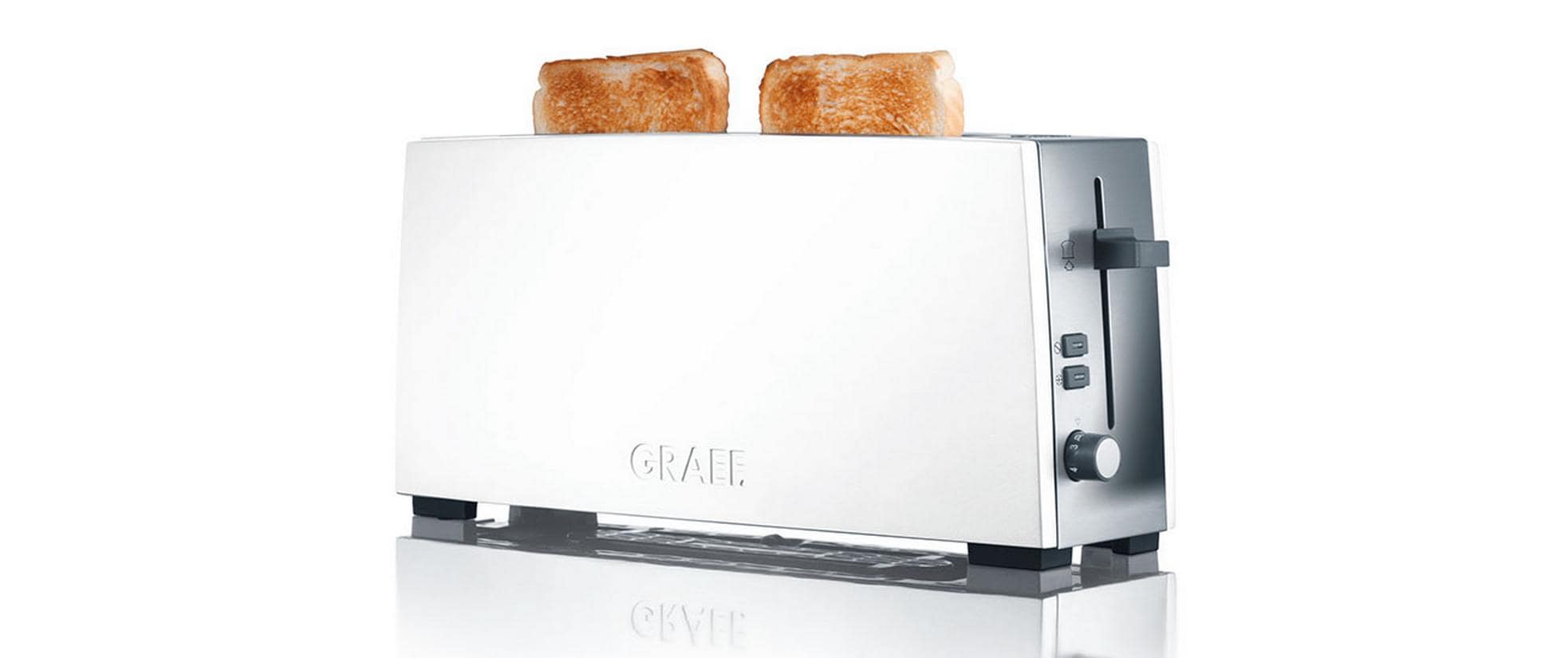 Graef Langschlitztoaster TO 91 Edelstahl/Aluminium weiss 880 W