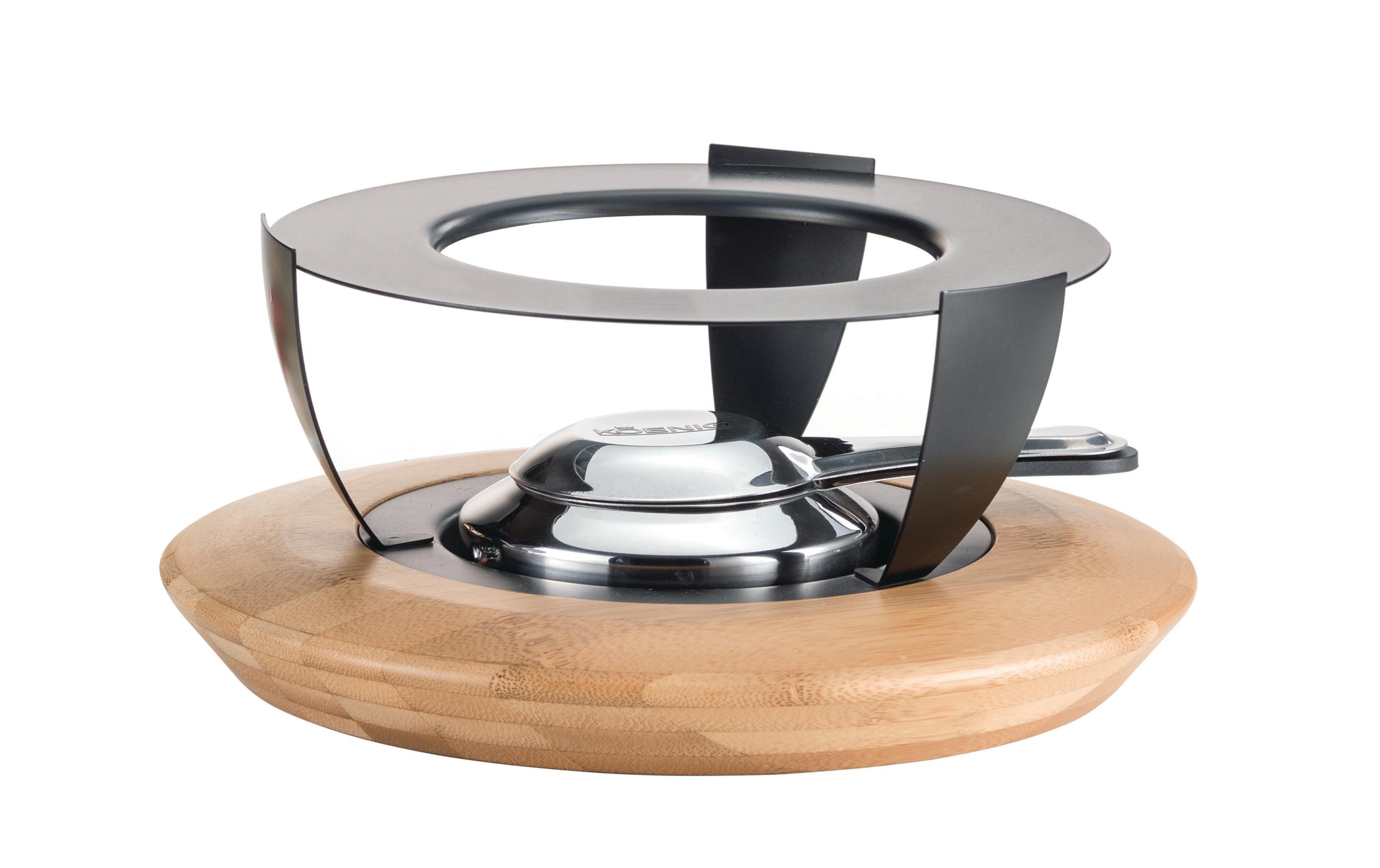 Koenig Fondue-Rechaud Bamboo Anthrazit/Hellbraun/Silber Koenig Fondue-Rechaud Bamboo Anthrazit/Hellbraun/Silber