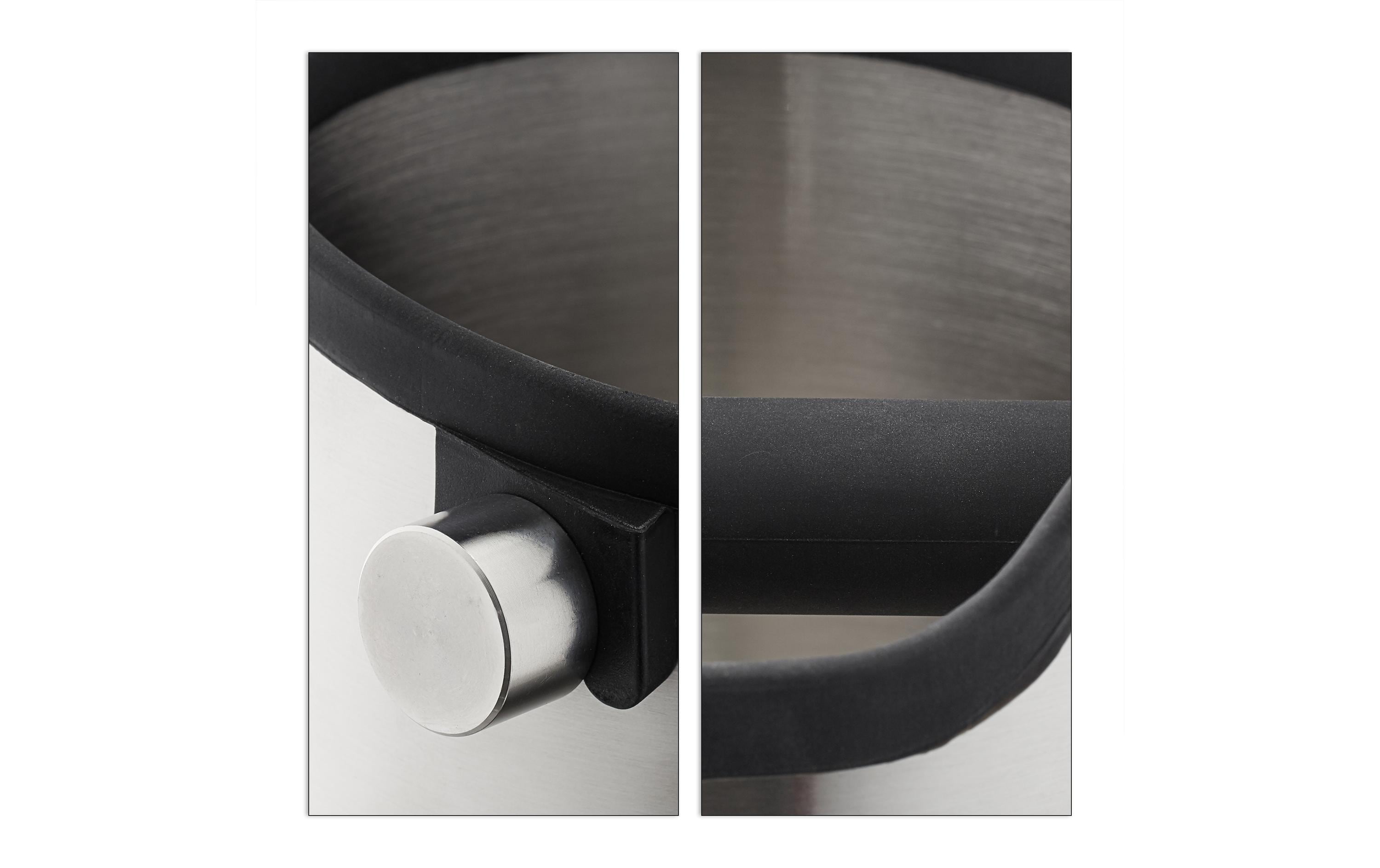 relaxdays Kaffeeabklopfbehälter Edelstahl 1.8 l Silber Schwarz