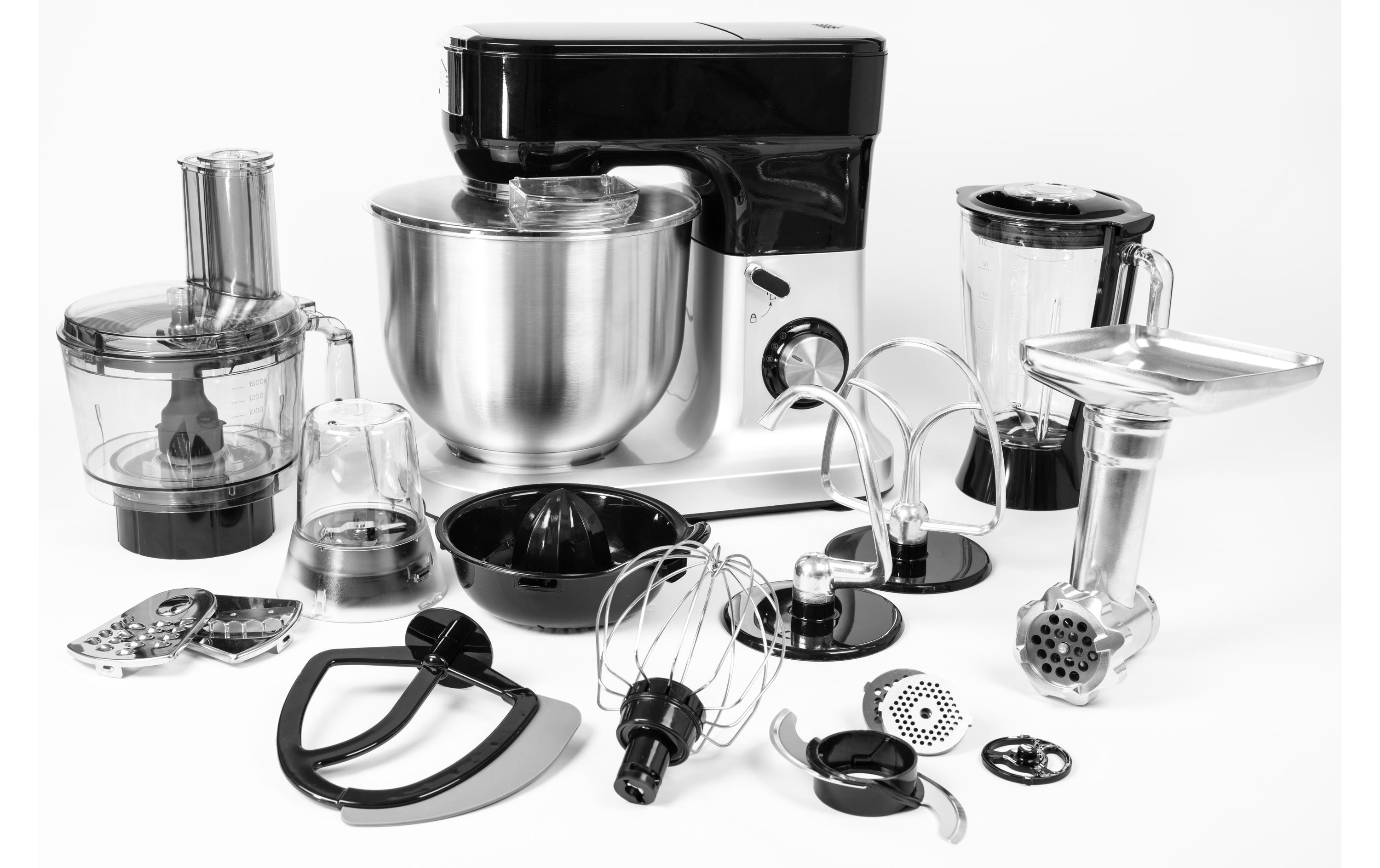 OHMEX Küchenmaschine OHM-SMX-6208 Schwarz/Silber