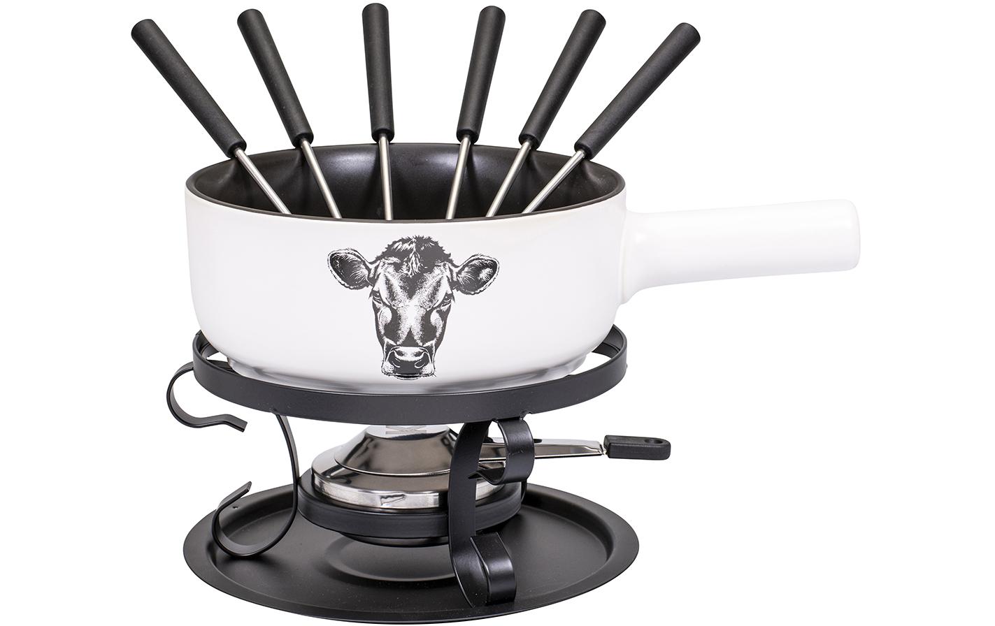 Kadastar Käsefondue-Set Kuh E22 9 Teile, Weiss Kadastar Käsefondue-Set Kuh E22 9 Teile, Weiss