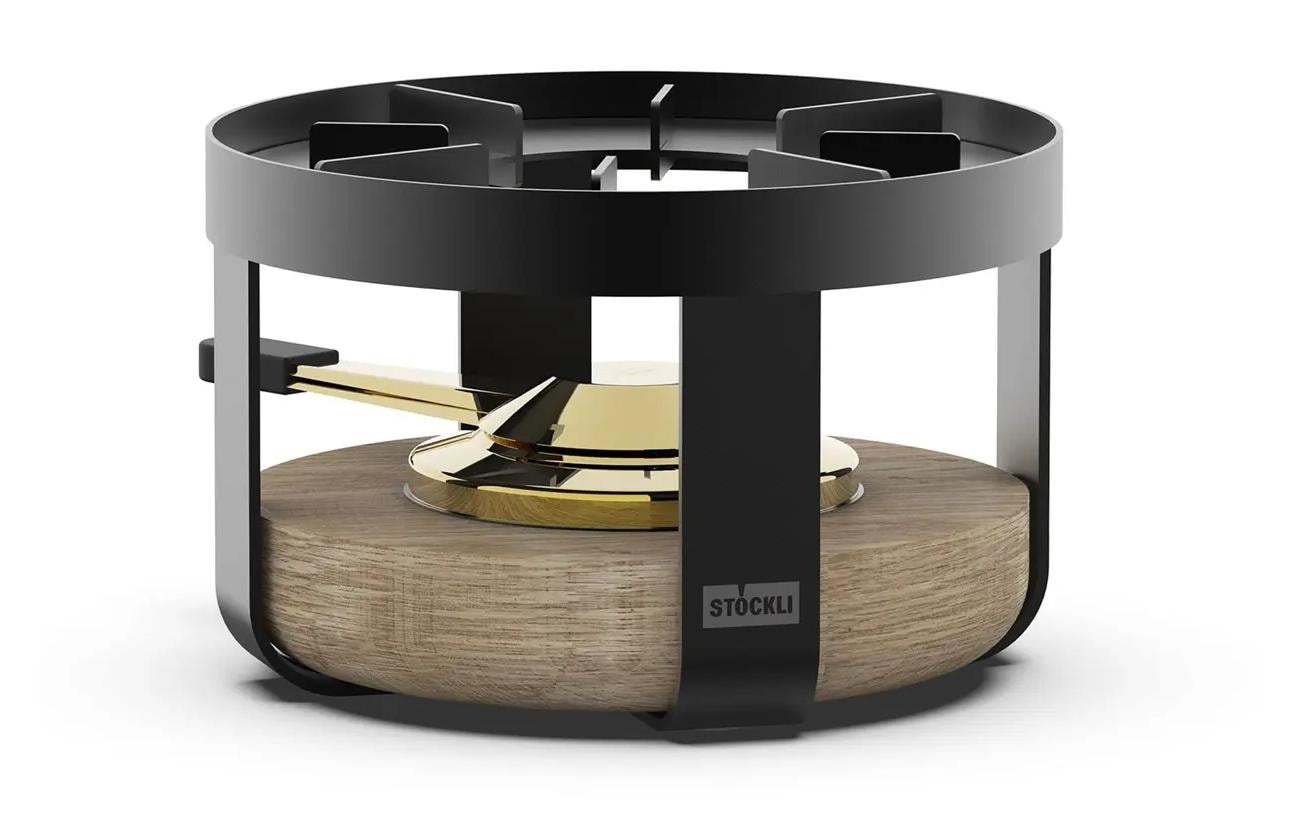 Stöckli Rechaud Pilatus Wood Holzoptik/Schwarz