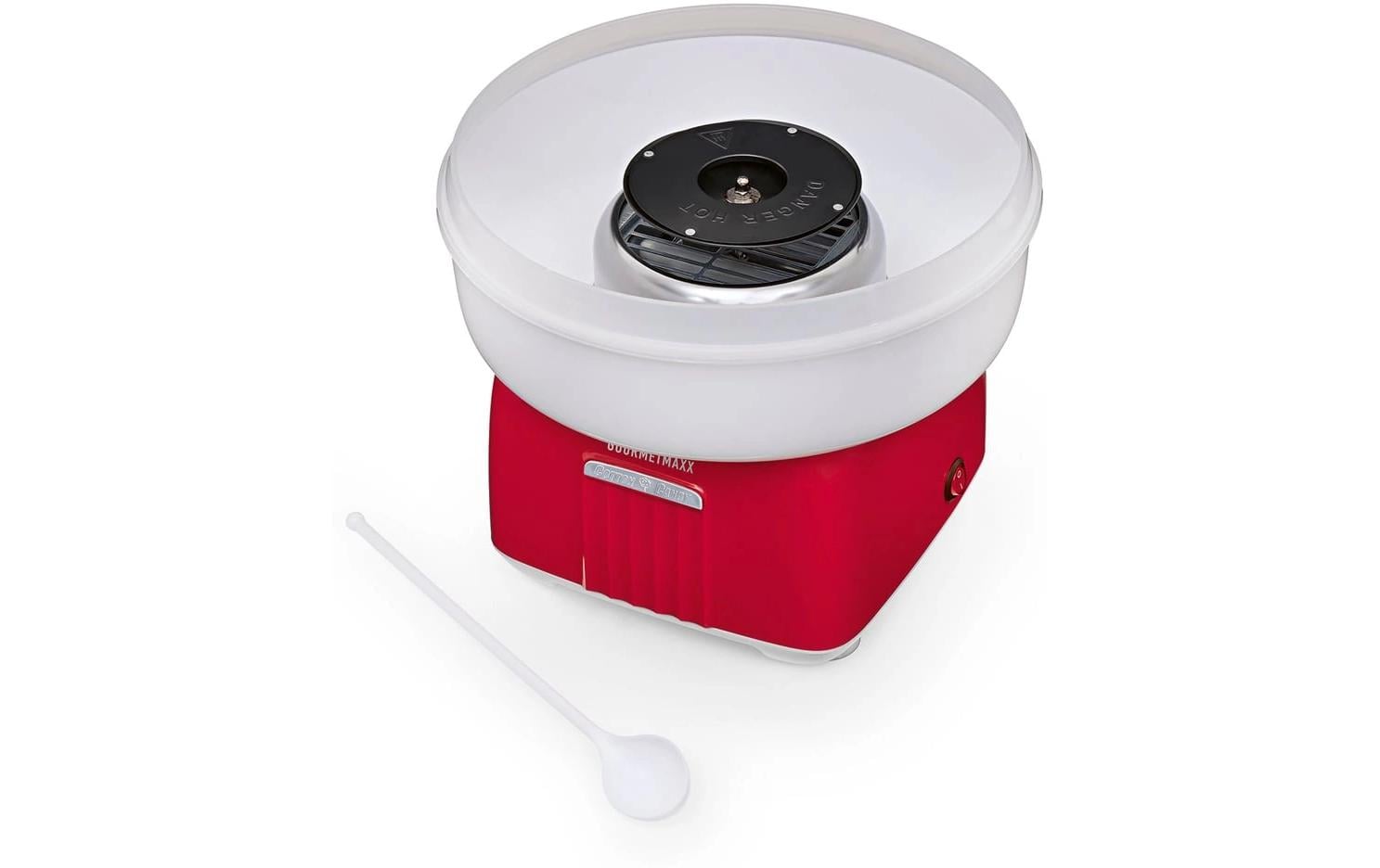 GOURMETmaxx Zuckerwatte-Maschine 500W rot/weiss Retro + CH-Stecker