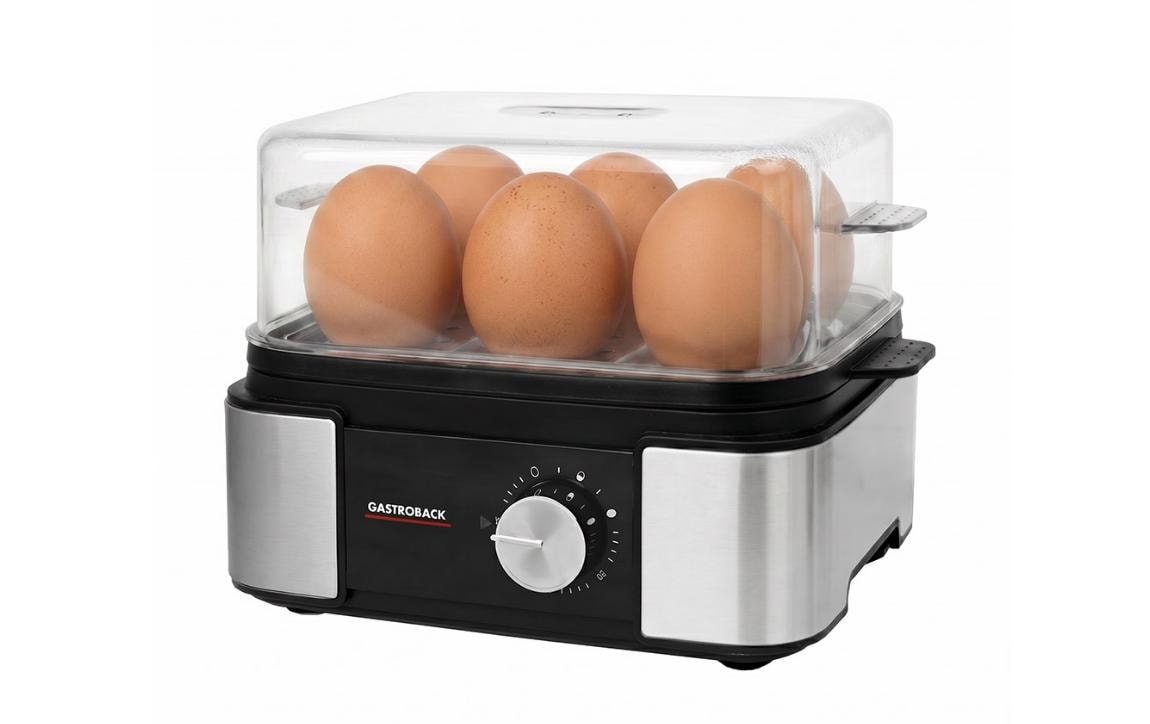 Gastroback Smart Egg Cooker EasyCook 6 Schwarz/Silber