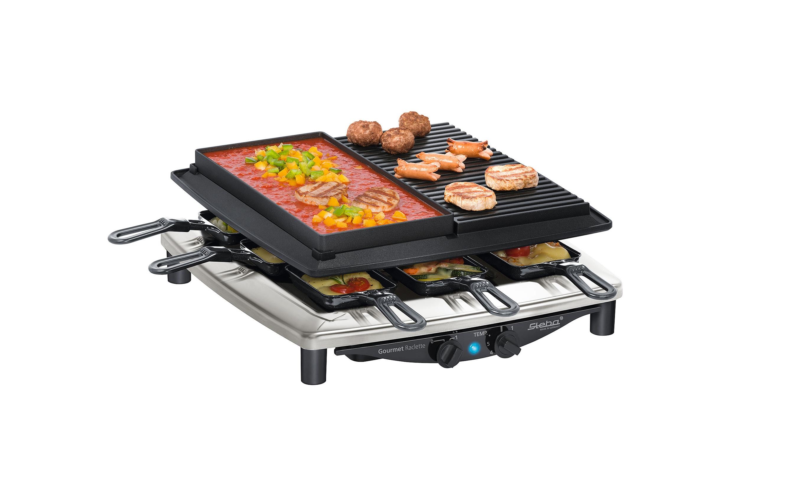 Steba Raclette RC4 Plus Deluxe Chrom Schwarz, 1450 W