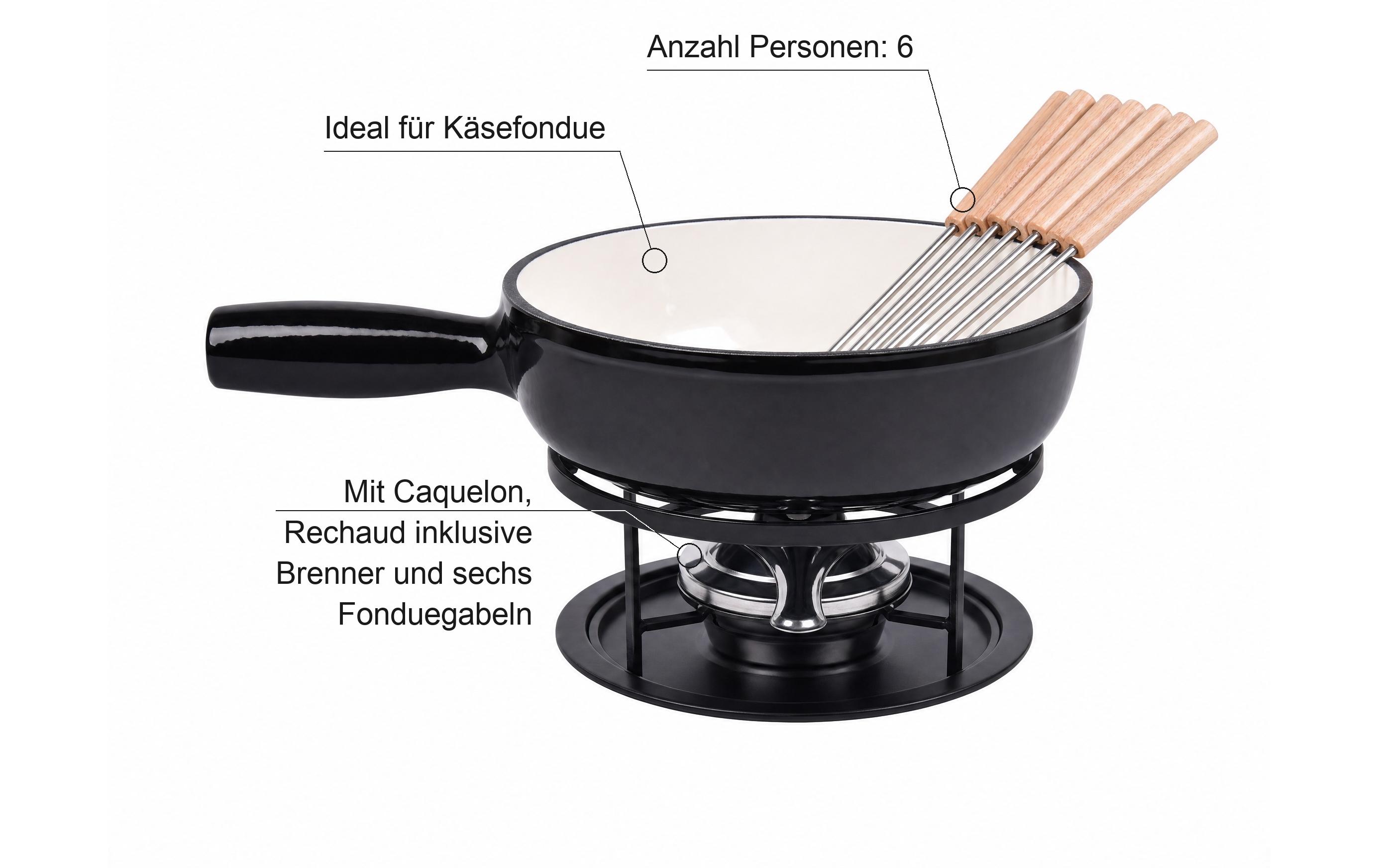 COCON Käsefondue-Set 6 Personen, Schwarz