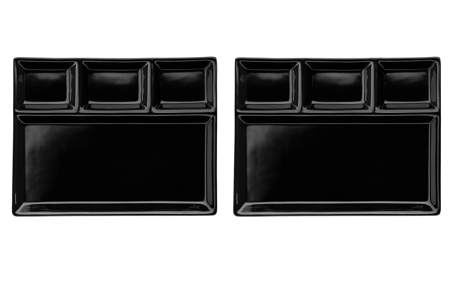 Mäser Fondue-Teller eckig 2 Stück, Schwarz